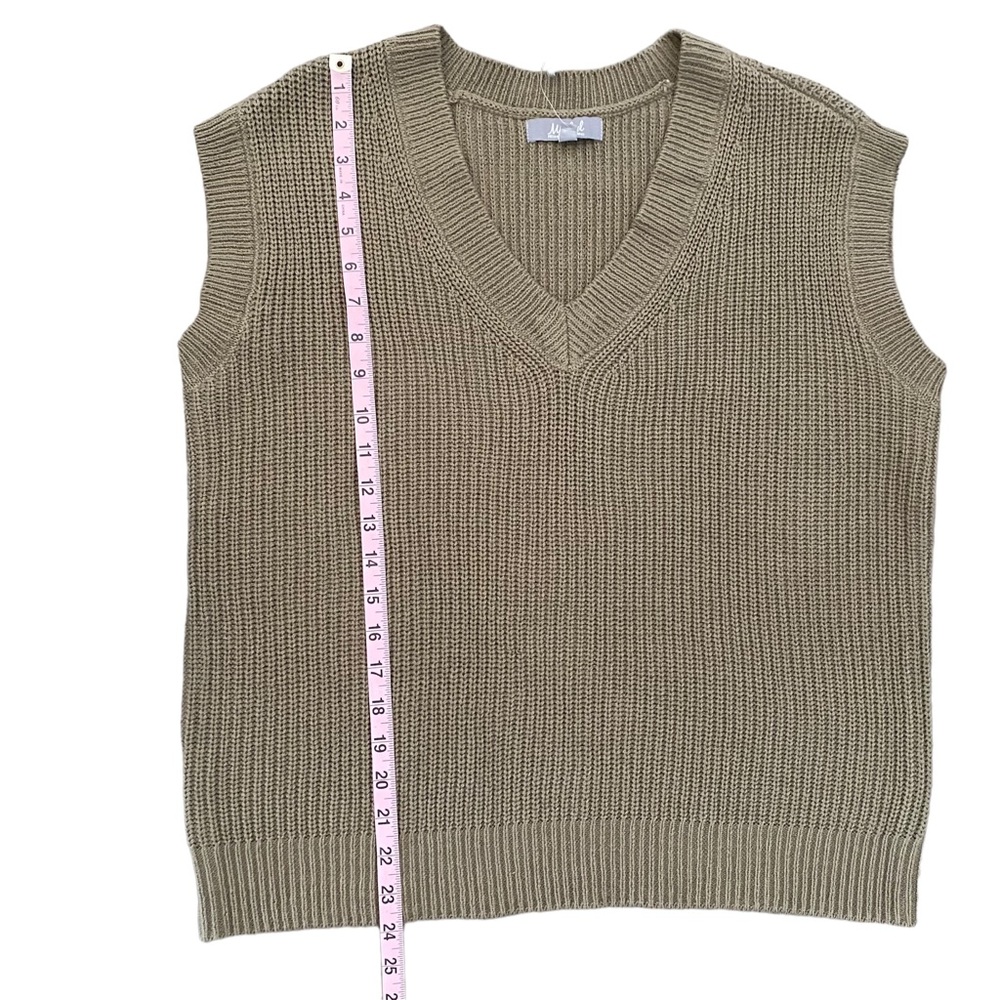 Marled NEW Burnt Olive Sleeveless Sweater Vest Large - Picture 6 of 8